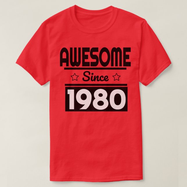 T-shirt Blessed by god since 1980 (Design devant)