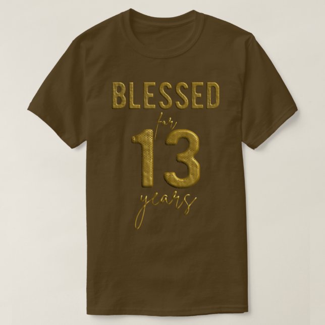 T-shirt Blessed For 13 Years Old 13th Birthday Christmas G (Design devant)