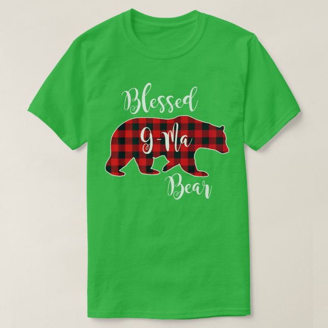 T-shirt Blessed G-Ma Bear Red Buffalo Check Plaid Fun Gran (Design devant)