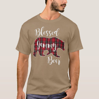 T-shirt Blessed Gammy Bear Red Tartan Plaid Grandma Gift P