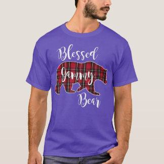 T-shirt Blessed Gammy Bear Red Tartan Plaid Grandma Gift P