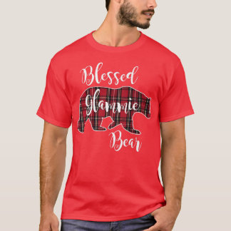 T-shirt Blessed Glammie Bear Red Tartan Plaid Grandma Gift