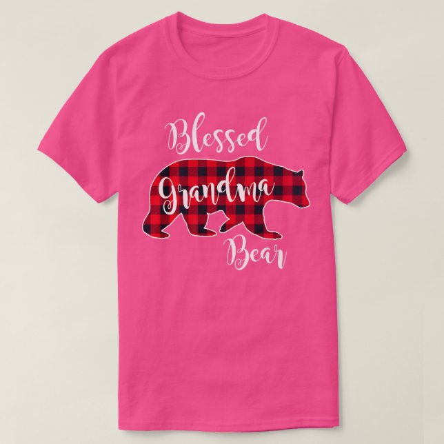 T-shirt Blessed Grandma Bear Red Buffalo Check Plaid Grand (Design devant)