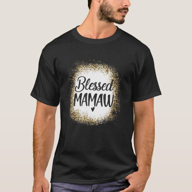 T-shirt Blessed Mawmaw Leopard    Best Mom Ever  Mother's  (Devant)