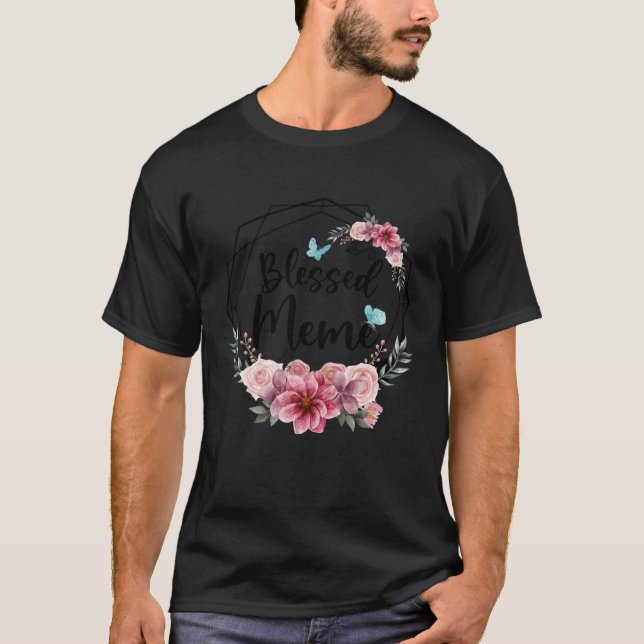 T-shirt Blessed Meme with Floral Mother s Day 2023 (Devant)