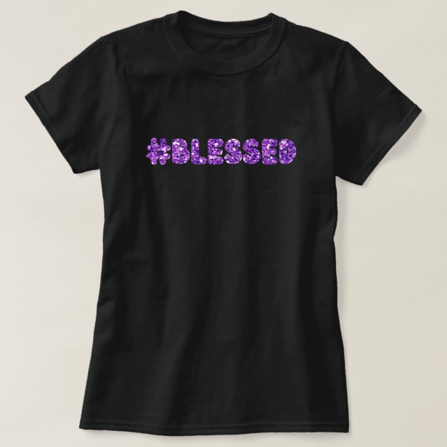 T-shirt #Blessed Parties scintillant (Design devant)