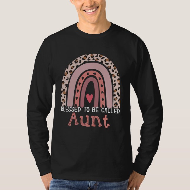 T-shirt Blessed To Be Called Aunt Rainbow Leopard Print Mo (Devant)
