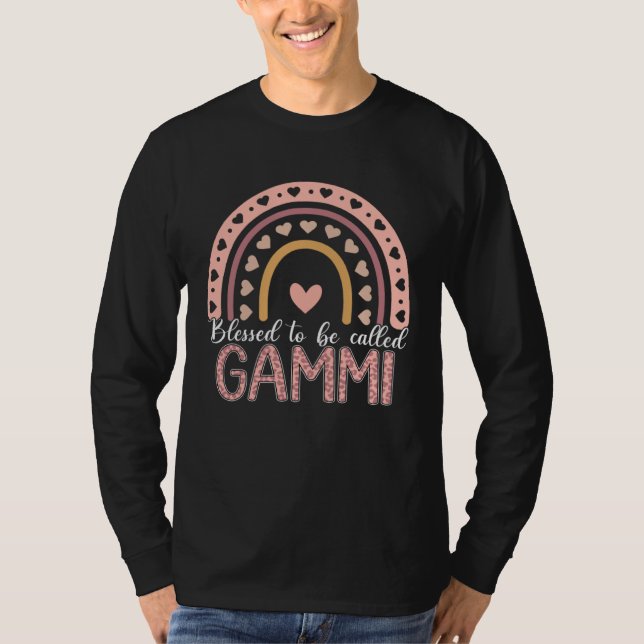 T-shirt Blessed To Be Called Gammi Leopard Rainbow Cute Mo (Devant)