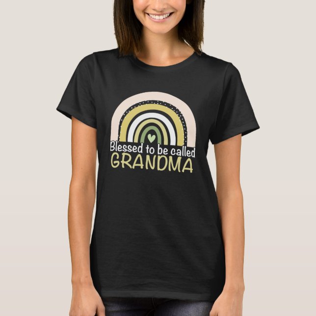 T-shirt Blessed To Be Called Grandma Boho Rainbow Cute Mot (Devant)