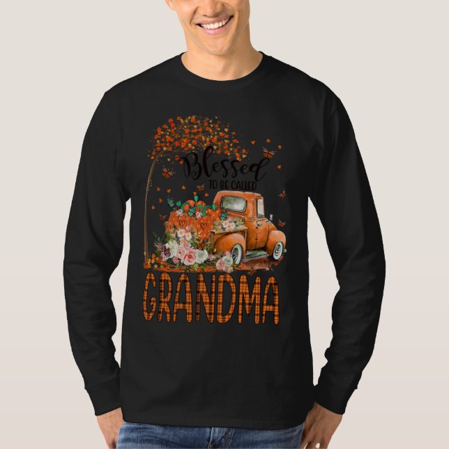 T-shirt Blessed To Be Called Grandma Fall Vibes Thanksgivi (Devant)