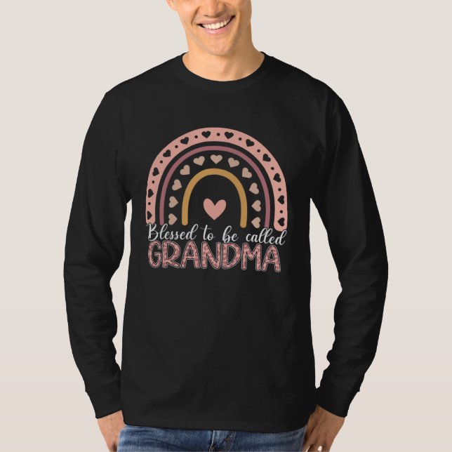 T-shirt Blessed To Be Called Grandma Leopard Rainbow Mom G (Devant)