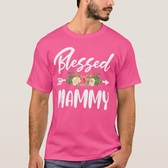 T-shirt Blessed to be called Mammy Floral Arrow Design Mot (Devant)