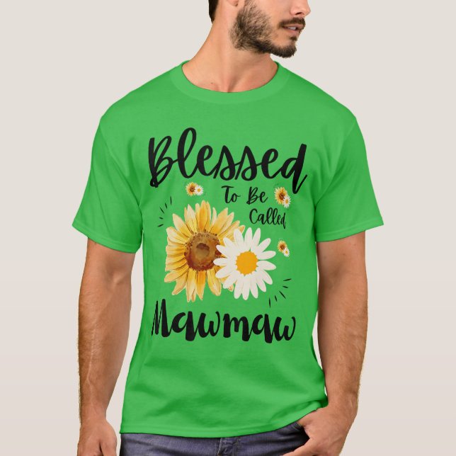 T-shirt Blessed to Be Called Mawmaw Women Floral Cute Moth (Devant)