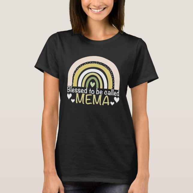 T-shirt Blessed To Be Called Mema Boho Rainbow Mother s Da (Devant)