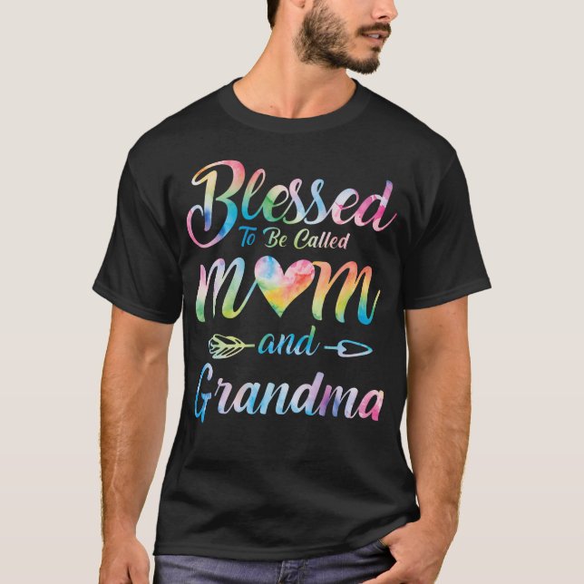 T-shirt Blessed To Be Called Mom And Grandma Floral Mother (Devant)