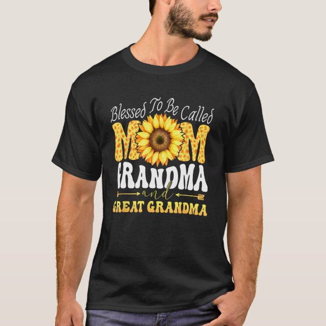 T-shirt Blessed To Be Called Mom Grandma Great Grandma Mot (Devant)