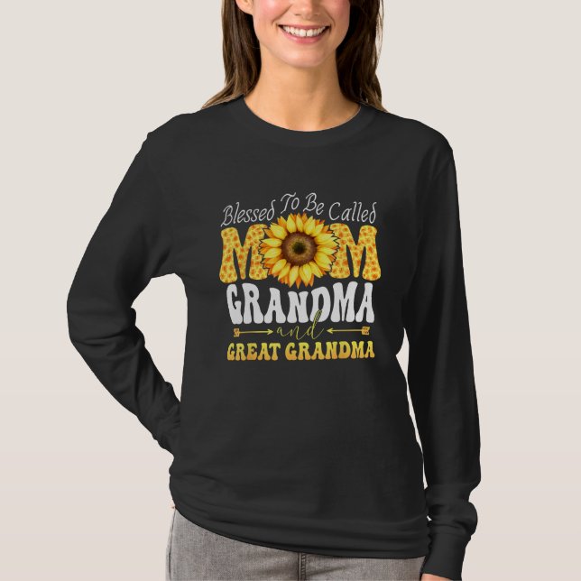 T-shirt Blessed To Be Called Mom Grandma Great Grandma Mot (Devant)