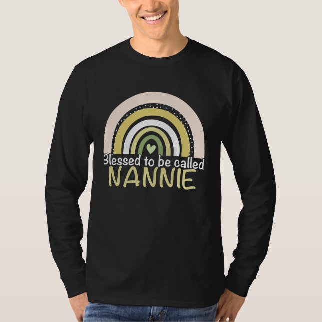 T-shirt Blessed To Be Called Nannie Boho Rainbow Mother s  (Devant)