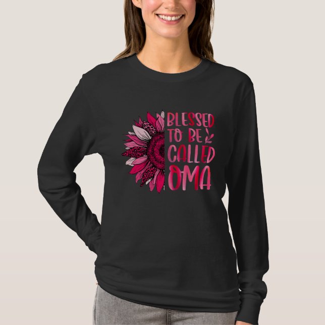 T-shirt Blessed To Be Called Oma Cute Floral Women Mothers (Devant)