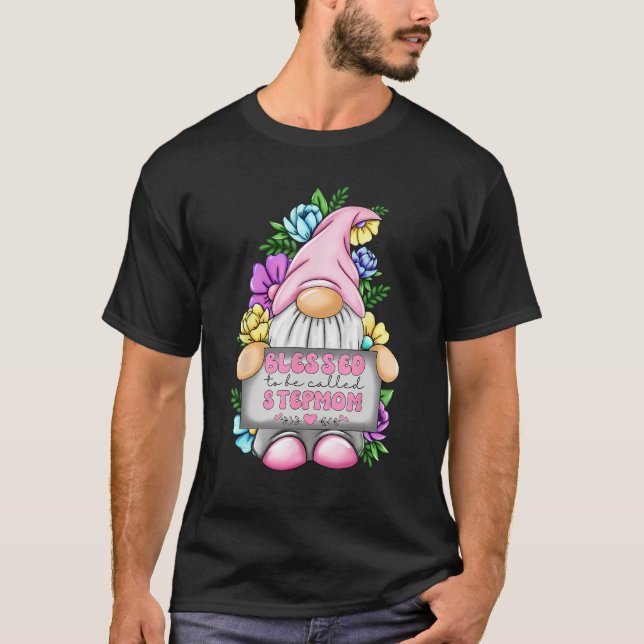 T-shirt Blessed To Be Called Stepmom Gnome Cute Girl Mothe (Devant)