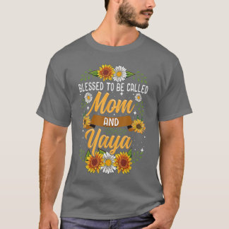 T-shirt Blessedo soit appelée maman et Yaya joli tournesol