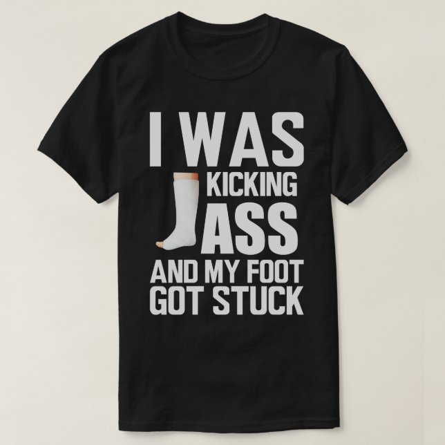 T-shirt Blessure à la jambe J'ai eu des coups de pied et m (Design devant)