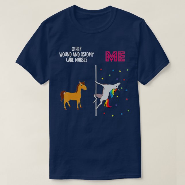 T-shirt Blessure Ostomie Soins Infirmière Unicorne Autres  (Design devant)