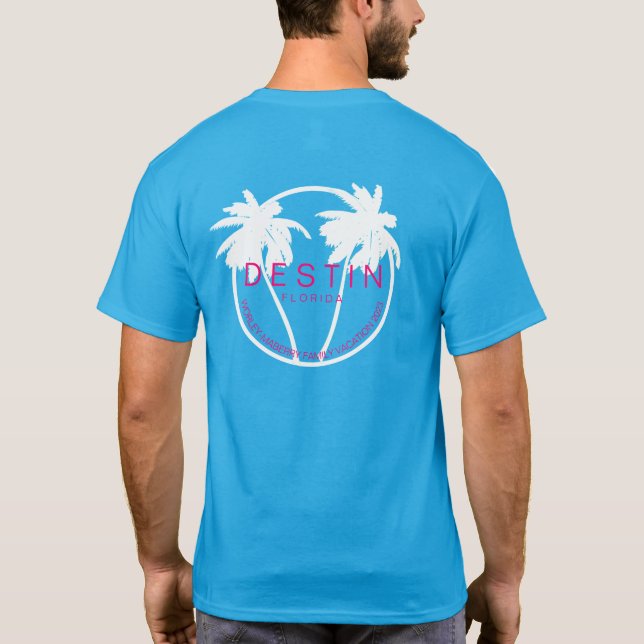 T-shirt bleu 2023 pour vacances en famille (Dos)