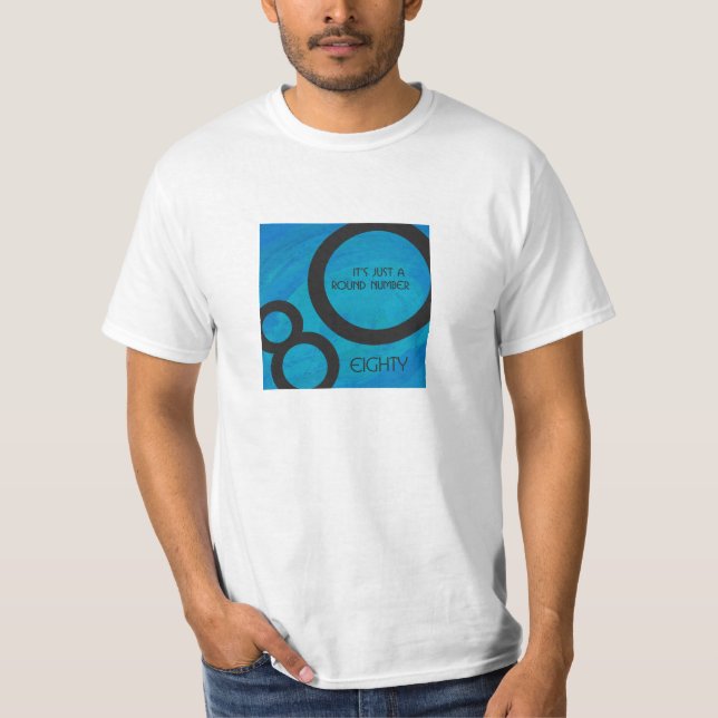 T-shirt Bleu 80 Décennie Anniversaire (Devant)