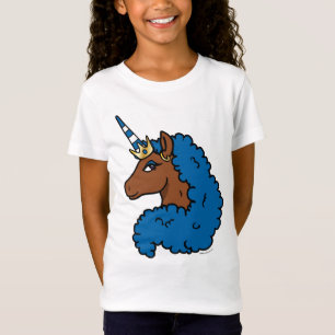 T-Shirt Bleu Afro Unicorn