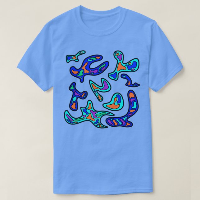 T-shirt bleu amibe 1 (Design devant)