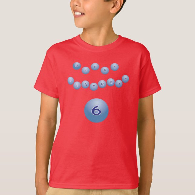 T-shirt Bleu Anniversaire pour garçon Âge 6 (Devant)