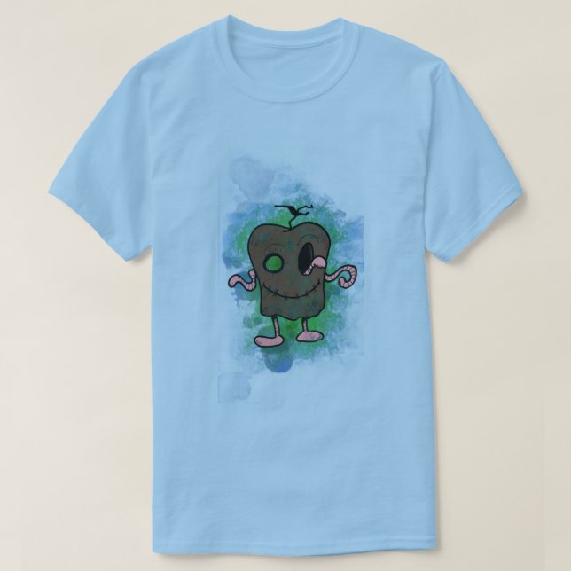 T-shirt Bleu Apple Zombie (Design devant)