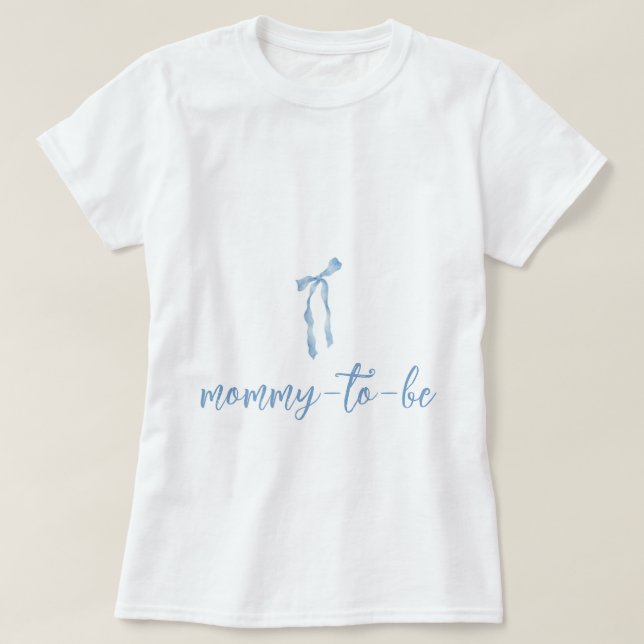 T-shirt Bleu arc simple garçons baby shower maman être (Design devant)