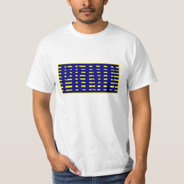T-shirt Bleu authentique et jaune principaux (Devant)