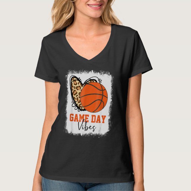 T-shirt Bleu Basketball Jour Vibes Basketball Maman (Devant)