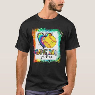T-shirt Bleu Basketball Jour Vibes Softball Maman