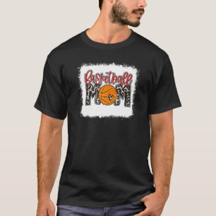 T-shirt Bleu Basketball Maman Leopard Ball Maman Mères