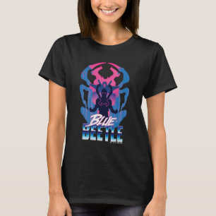 T-shirt Bleu Beetle Rétrowave contre graphique