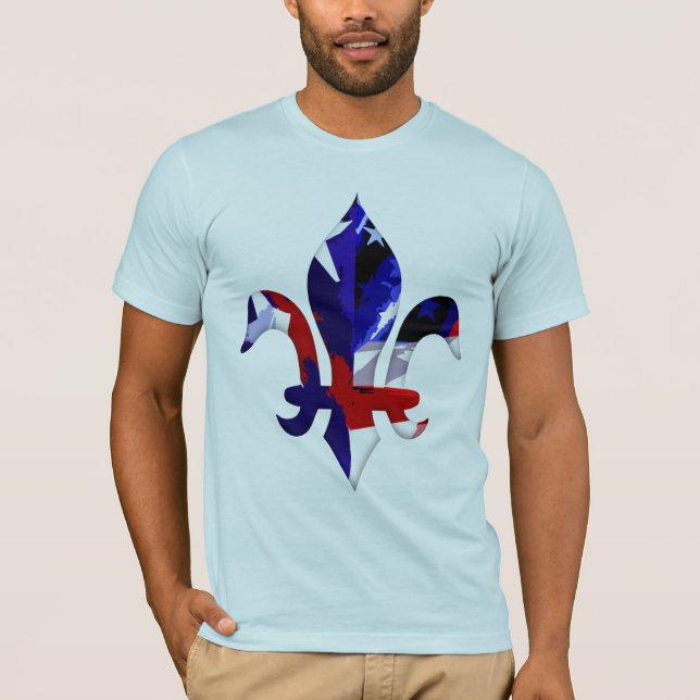 T-shirt Bleu blanc -2 de Fleur de lis Red (Devant)