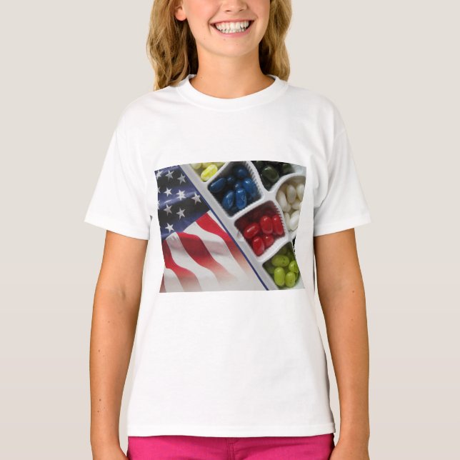 T-shirt Bleu blanc américain (Devant)