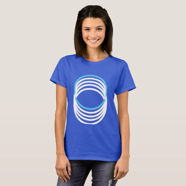 T-shirt Bleu blanc Cercles modernes 4Alex (Devant entier)