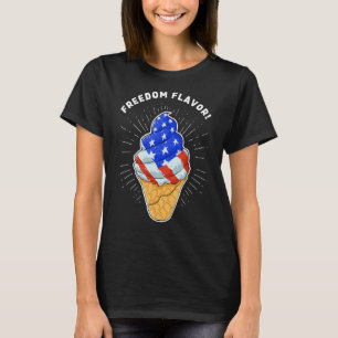 T-shirt Bleu blanc rouge glaces cône 4 juillet Indépendanc