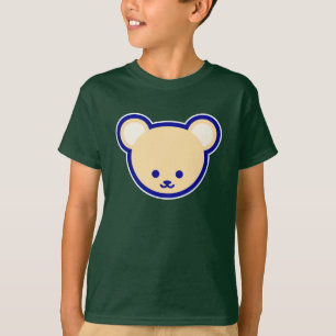 T-shirt Bleu Bleu Beige Teddy Ours mignon Vector Art