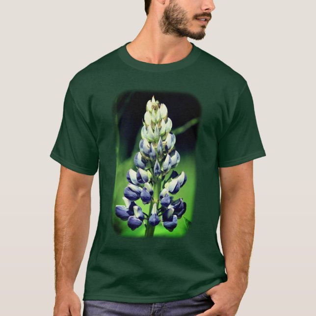 T-shirt Bleu Bleu Lupine Flower Nature (Devant)