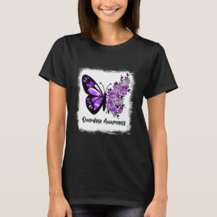 T-shirt Bleu Bleu Papillon pourpre Ruban Overdose Aw