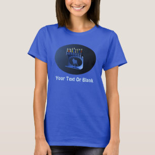 T-shirt Bleu brillant Chanukkah Menorah