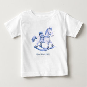 T-shirt bleu Cheval Rocking Baby