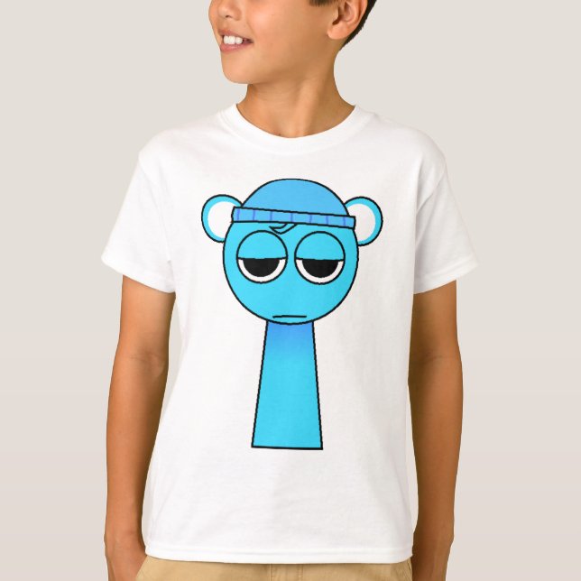 T-shirt Bleu Ciel de Sprunki (Devant)