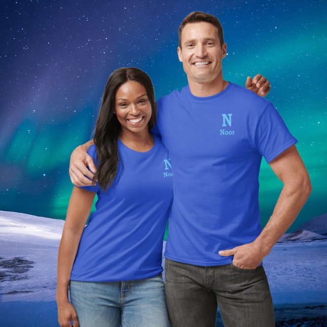 T-shirt bleu ciel et royal profond personnalisé (Créateur téléchargé)